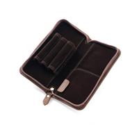 Qcbuegof Estuche para bolígrafos, 3 ranuras divididas, cremallera en portalápices, gran capacidad, bolsa de escritura, suministros escolares, Color café.