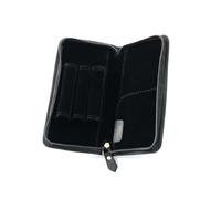 Qcbuegof Estuche para bolígrafos, 3 ranuras divididas, cremallera en portalápices, gran capacidad, bolsa de escritura, suministros escolares, Negro