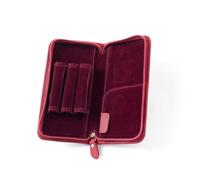 Qcbuegof Estuche para bolígrafos, 3 ranuras divididas, cremallera en portalápices, gran capacidad, bolsa de escritura, suministros escolares, rojo