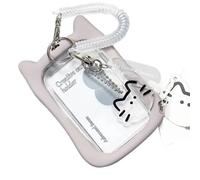 Qcbuegof Funda para tarjetas de oreja para gatos, bonita tarjeta de autobús, cubiertas, llaveros, colgantes, hermosos soportes para tarjetas de fotos, mantas para gatos, orejas de bus, foto clara