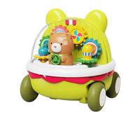 Qcbuegof Inertance Push and Release Car Toys with Clear Gears Divertido Animados Animados Bear Equipo Coche Juguete Educativo Temprano para Niños Pequeños Transparente