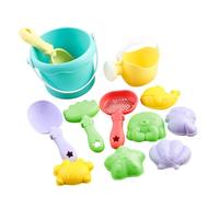 Qcbuegof Juego de juguetes de arena para niños con cubo de pala, molde para viajes a la playa, parque, al aire libre, motor fino, desarrollo de habilidades, juguete de arena para niños