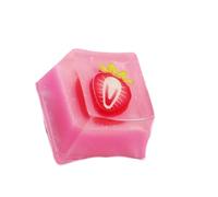 Qcbuegof LED Compatible con Teclas Mecánicas Con Eje Cruzado Tema Jalea Varios Fruta Resina Teclas 1 Pieza Con Retroiluminación Resina Botón Tapa