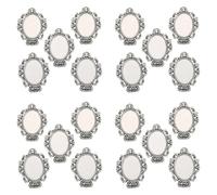 Qcbuegof Paquete de 20 piedras preciosas ovaladas de aleación para el tiempo de joyería que garantiza una exposición segura de joyas, talla única, como se describe