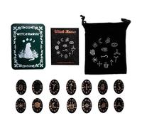Qcbuegof Piedras de madera hechas a mano nórdicas con bolsa de almacenamiento, juego de mesa familiar, accesorios de Dios, juego de madera hecho a mano, juego de brujas, runas