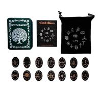 Qcbuegof Piedras de madera hechas a mano nórdicas con bolsa de almacenamiento, juego de mesa familiar, accesorios de Dios, juego de madera hecho a mano, juego de brujas, runas