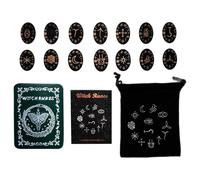 Qcbuegof Piedras de madera hechas a mano nórdicas con bolsa de almacenamiento, juego de mesa familiar, accesorios de Dios, juego de madera hecho a mano, juego de brujas, runas