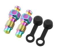 Qcbuegof Pinza de freno de motocicleta, tornillo de sangre, pezones, tornillo de drenaje, tornillo de drenaje con tapón de goma, tornillo de freno de disco de bicicleta