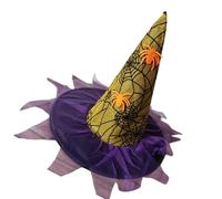 Qcbuegof Sombrero de bruja para fiesta de Halloween Spiderwebs magos gorras cosplay accesorios de disfraces sombreros mascaradas festival suministro mujeres brujas accesorios de disfraces accesorios
