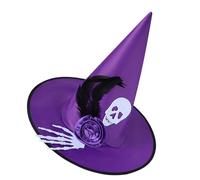 Qcbuegof Sombrero de bruja para fiesta de Halloween Spiderwebs magos gorras cosplay accesorios de disfraces sombreros mascaradas festival suministro mujeres brujas accesorios de disfraces accesorios