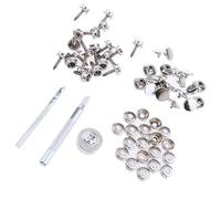 QccHieUs 2 Paquetes Broches a Presión para Tapicería Botones de Tornillo Juego de Remaches Kit de Cierres con Herramientas Fijación Firme Apto para Embarcacion, 2 Piezas