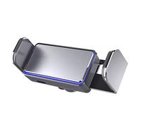 QccHieUs Soporte para Teléfono Móvil Carro Ajustable Clip Porta Celular Compacto Material Resistente Función Manos Libres Adecuado para Conducción Viaje, Plata