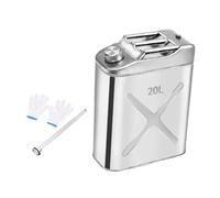 QccHieUs Tanque de Combustible de Acero Inoxidable Portátil para Motocicleta con Manija Ergonómica Resistente Diseño a Prueba de Fugas Y Boca Adecuado, 20l