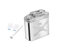 QccHieUs Tanque de Combustible de Acero Inoxidable Portátil para Motocicleta con Manija Ergonómica Resistente Diseño a Prueba de Fugas Y Boca Adecuado, 15l