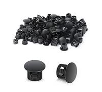 QCDENG 100 tapones de plástico negro de 1/4 pulgadas, agujero redondo PA66 para muebles, cubierta decorativa