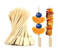 Qcdou 200 pinchos de bambú de 9 cm, palillos de cóctel, pinchos de madera, palitos de brocheta de frutas, palitos de kebab de frutas para niños, pincho de kebab para barbacoa, kebabs, cócteles, frutas