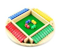 Qcdou Juego de Dados de Shut The Box, Juego de Mesa Familiar para 2-4 Jugadores, Cierra la Caja Juego con 8 Dados, Clásico Juego de Dados en Mesa, Juguetes de Matematicas para Niños y Adultos(C)