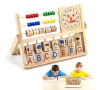 Qcdou Montessori Juguetes a partir de 1 año, ábaco, regla de cálculo de madera, juguete educativo, juguete de madera para bebé, matemáticas para niños, educación preescolar, juguete de motricidad a