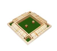Qcdou Shut The Box Game, Juego de Mesa de Madera con 2 Dados, Juego de Dados para 1-4 Jugadores, Edades 3 4 5 6 +, Juegos Mesa, Juego Clásico de Dados, para Niños/Adultos (Verde)