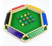Qcdou Shut The Box, Juego de Mesa de Madera con Dados, Juego de Dados para 6 Jugadores, The Mind Juego de Mesa, Juego de Dados Clásico, Juguetes de Madera Tradicional, para Niños y Adultos