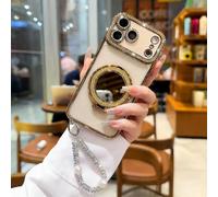 QCDZSW 2026 Nueva Funda for teléfono Sparkling Diamond for Mujer con Espejo y Soporte for iPhone 17/16/15/14/13 Series(Yellow,FOR iPhone 15 Pro MAX)