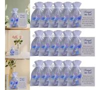 QCDZSW Mini ángel de la Guarda de Resina con Forma de Flor Seca No me Olvides, con Bolsa de Organza y Tarjeta de condolencias, for Recordar la pérdida de un ser Querido.(15)