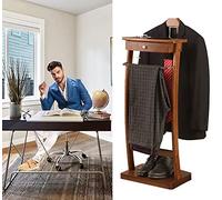 Qcesorib Galán de Noche de Madera Mueble con Estante del Cajón Hombros Anchos Curvados Perchero Delantero con Funda de Goma Antideslizante Alto x Ancho x Fondo: 112,2 x 44,4 x 30 cm