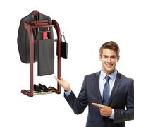 Qcesorib Galán de Noche Multifuncional con Perchas, Galan de Noche Moderno con Bandeja, Galán de Noche para Dormitorio con Perchero para Pantalones, Fácil de Montar, para Dormitorio Salón