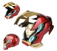 QCFGJBJK Casco portátil MK 50 1:1 - Voz, tacto y control remoto con ojos LED, efectos de sonido realistas, paneles móviles de espalda y orejas, perfecto para cosplay y figuras coleccionables para