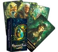 QCFQCF Baraja de oráculo del bosque encantado, cartas de oráculo para principiantes, descubre la sabiduría mística y los secretos de la naturaleza para orientación espiritual y transformación