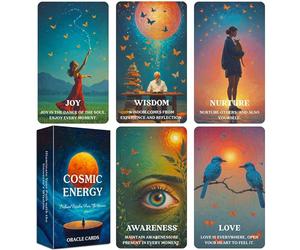QCFQCF Cartas de oráculo cósmico: guía espiritual para principiantes, fuerza interior, orientación y sabiduría universal