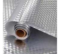 QCHAOLI Papel Pintado Autoadhesivo Efecto Metal - Sticker Impermeable Anti-grasa para Salpicadero Cocina, Cajones, Estantes - Film Resistente al Calor para Armarios y Encimeras(40cmX3m)