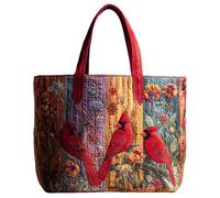 QCHAOLI Tote Bag for Women with Zipper Large Capacity Lightweight Quilted Shoulder Handbag Vintage Motifs Canvas Puffer Bags Girls Gifts Casual Work Shopping Travel(C)