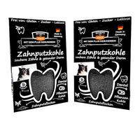 QCHEFS 2 polvos de carbón dental para perros contra placa dental
