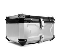 QCHIAN Baúl de Aleación de Aluminio Profesional para Moto, Caja Con Cerradura De Seguridad, Impermeable, para Almacenamiento de Casco, Con Placa De Montaje (Plata, 100L: L56cm*W50cm*H33cm)