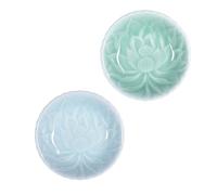 QCKNKMGG Los frutos, Cuenco de cerámica con forma de loto for salsa de soja, plato de postre de 9 cm for aperitivos y sushi
