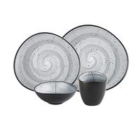 QCKNKMGG Los frutos, Juego de vajilla de porcelana de 16 piezas: 4 platos llanos, 4 platos de postre, 4 cuencos y 4 tazas.