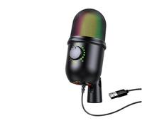 QCKNKMGG Micrófono Compatible con Videojuegos Micrófono de Condensador PC USB for Streaming podcasts Youtube con reducción Ruido RGB