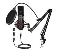 QCKNKMGG Micrófono Compatible con Videojuegos Micrófono de Condensador USB con Soporte Ajustable Filtro Pop for transmisión Juegos Youtube Tiktok