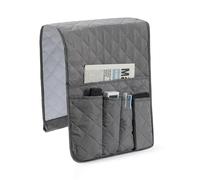 QCKNKMGG Organizador para el reposabrazos del sofá, Reposabrazos for sofá Caddy, 5 Bolsillos, portavasos, Bandeja for TV, Mando a Distancia, teléfono móvil, Cama Multicolor(Grey)