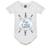 QCM Productos Personalizados Body Bebé | Especial Regalo Para Papá | Regalo Original Para El Día Del Padre (Papá Tú Puedes Hacerlo)