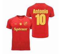 QCM Productos Personalizados Camiseta De Fútbol Personalizada con Tu Escudo, Nombre Y Número | Niño | Forma Tu Equipo (Edad, 8 Años, Regular, Rojo)