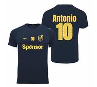 QCM Productos Personalizados Camiseta De Fútbol Personalizada con Tu Escudo, Nombre Y Número | Niño | Forma Tu Equipo (Edad, 4 Años, Regular, Marino)