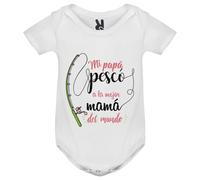 QCM PRODUTOS PERSONALIZADOS Body bebé | Especial regalo para Mamá | Regalo original para el día de la madre (Mi papá pescó)