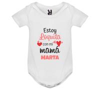 QCM PRODUTOS PERSONALIZADOS Body bebé | Especial regalo para Mamá | Regalo original para el día de la madre (Loquita con mi mamá)
