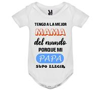 QCM PRODUTOS PERSONALIZADOS Body bebé | Especial regalo para Mamá | Regalo original para el día de la madre (Mi papá supo elegir)