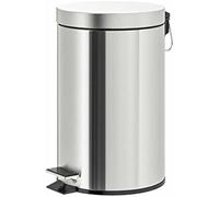 Papelera metalica q-connect con pedal cromada 43x29cm capacidad 20 litros - KF11293