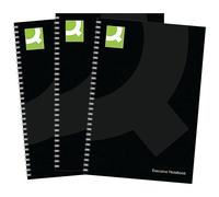 QCONNECT WIREBOUND A5 HARDBACK BLACK pack of 3 1 Negro