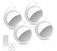 QCOQ Air Tracker Tags 4 Pack Blanco, Buscador de Objetos Bluetooth Compatible con Buscar Apple (Sólo iOS), Smart Localizador Bluetooth para Llaves/Equipaje/Cartera/Mochila, Batería Reemplazable