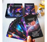 Qcsdckot Cartas de oráculo con mensajes de uno mismo superior, cartas de oráculo cósmico, tarjetas de afirmaciones positivas que te ayudan a crear tu mejor vida